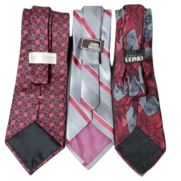 TIE BUNDLE 3PC RED & GREY - Picture 2 of 2